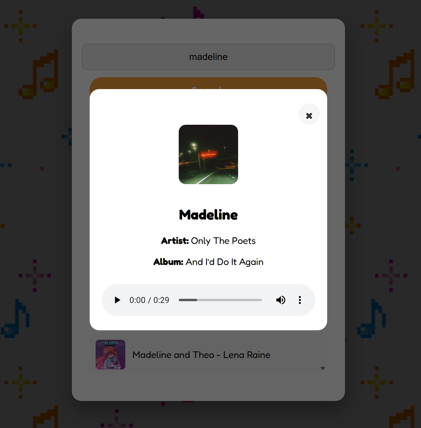 Song Finder Web App Screenshot 2