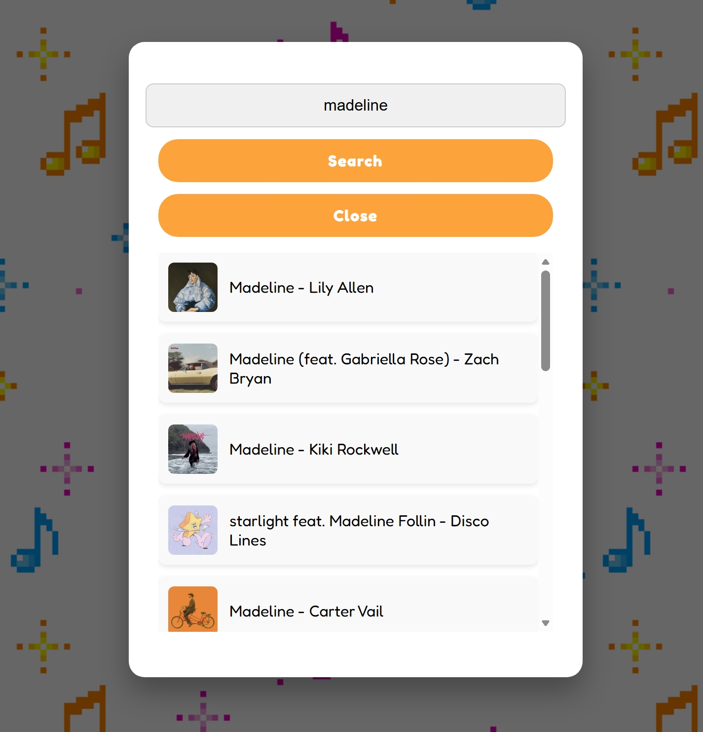 Song Finder Web App Screenshot 1